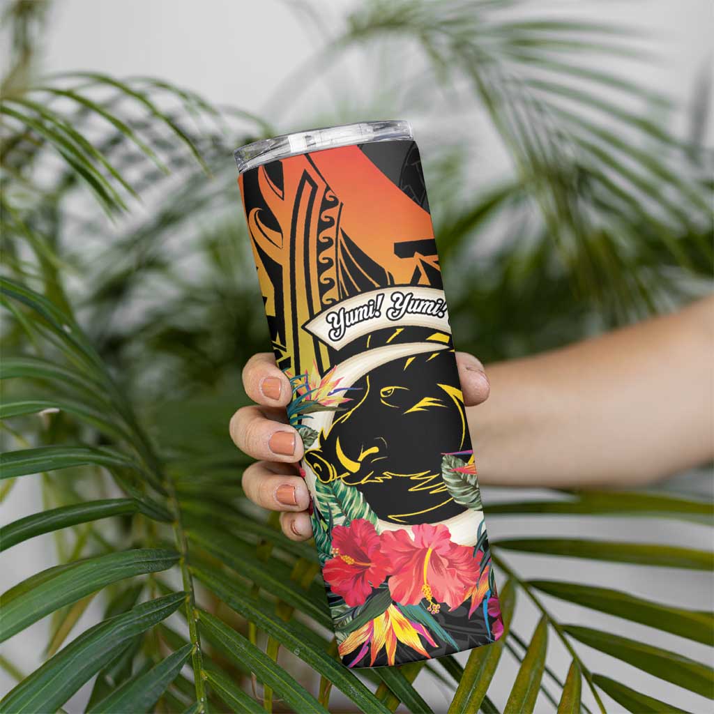Vanuatu Boar Tusk Yumi Yumi Yumi Skinny Tumbler Independens Dei Long God Yumi Stanap LT14 - Polynesian Pride
