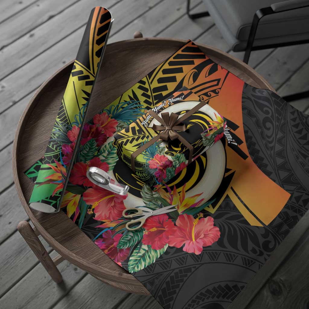 Vanuatu Boar Tusk Yumi Yumi Yumi Wrapping Paper Independens Dei Long God Yumi Stanap - Polynesian Pride