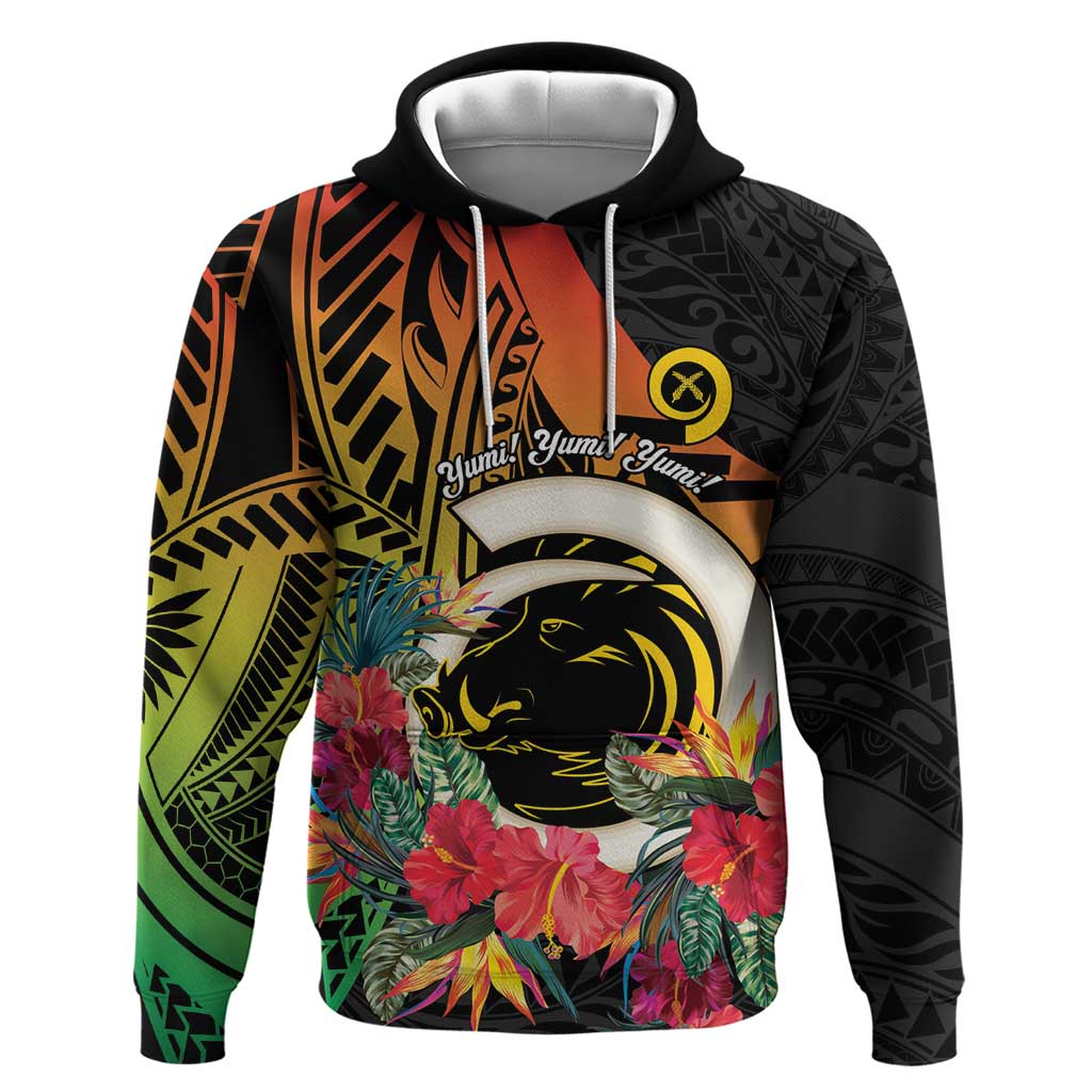 Vanuatu Boar Tusk Yumi Yumi Yumi Zip Hoodie Independens Dei Long God Yumi Stanap