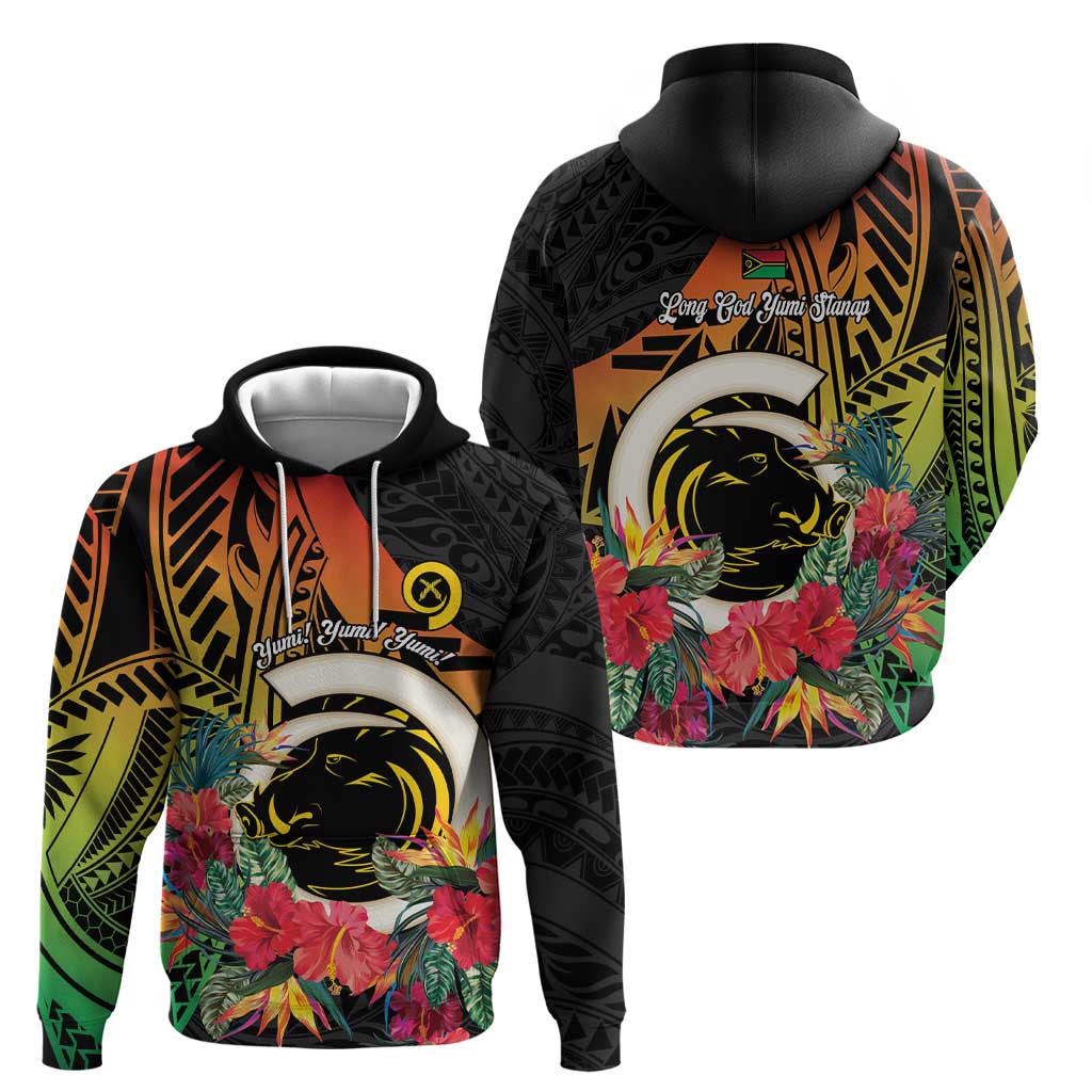 Vanuatu Boar Tusk Yumi Yumi Yumi Zip Hoodie Independens Dei Long God Yumi Stanap