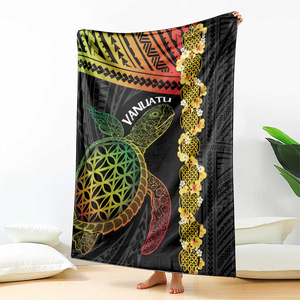 Vanuatu Sand Drawing Turtle Blanket Happy Independence Day