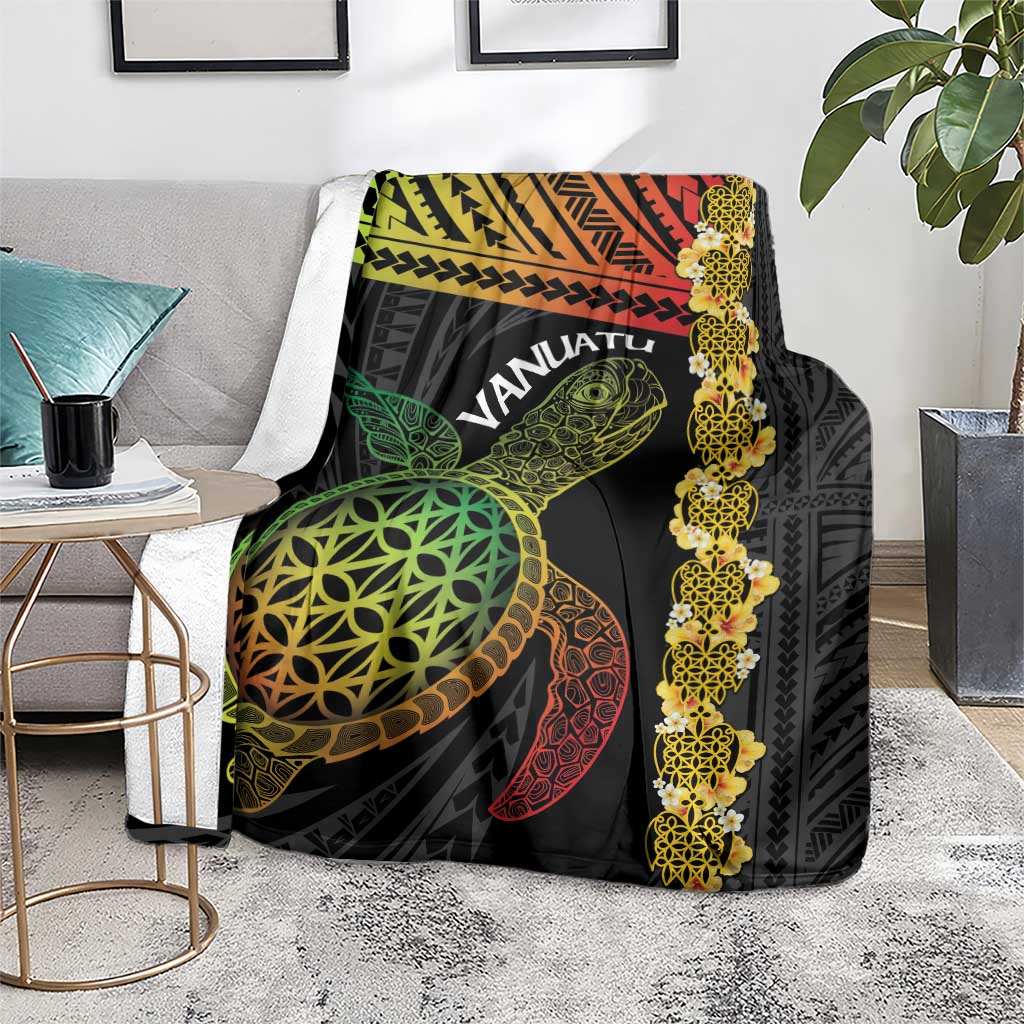 Vanuatu Sand Drawing Turtle Blanket Happy Independence Day