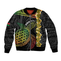 Vanuatu Sand Drawing Turtle Bomber Jacket Happy Independence Day