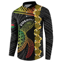 Vanuatu Sand Drawing Turtle Button Sweatshirt Happy Independence Day