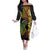 Vanuatu Sand Drawing Turtle Family Matching Off The Shoulder Long Sleeve Dress and Hawaiian Shirt Happy Independence Day