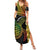 Vanuatu Sand Drawing Turtle Family Matching Summer Maxi Dress and Hawaiian Shirt Happy Independence Day