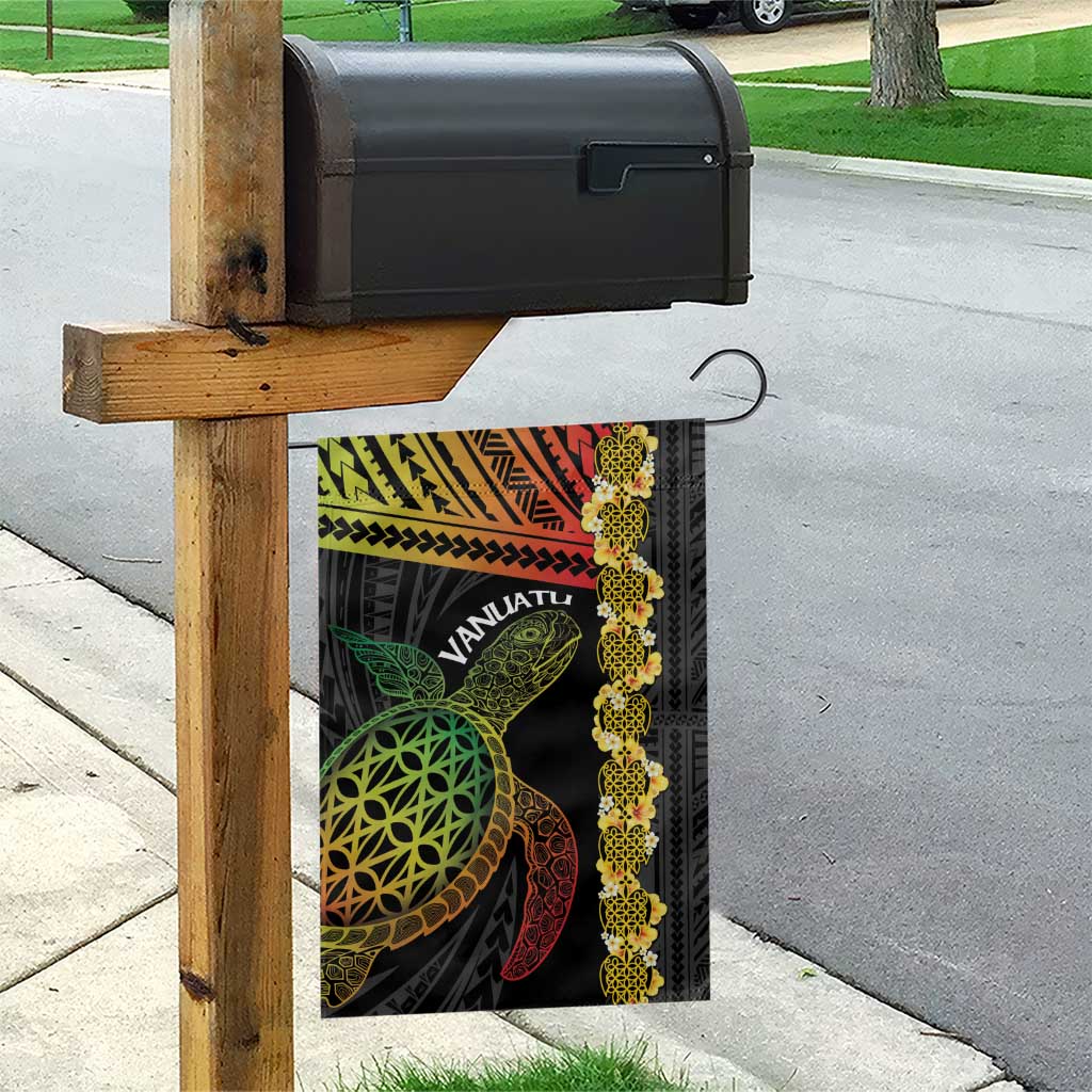 Vanuatu Sand Drawing Turtle Garden Flag Happy Independence Day