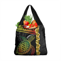 Vanuatu Sand Drawing Turtle Grocery Bag Happy Independence Day