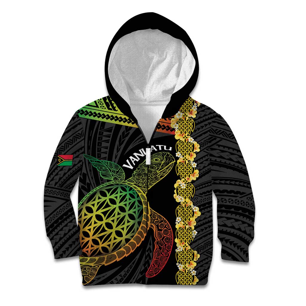 Vanuatu Sand Drawing Turtle Kid Hoodie Happy Independence Day