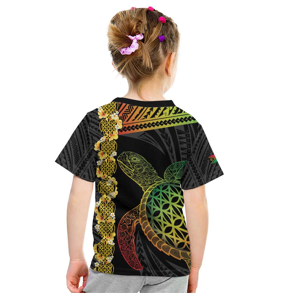 Vanuatu Sand Drawing Turtle Kid T Shirt Happy Independence Day