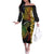 Vanuatu Sand Drawing Turtle Off The Shoulder Long Sleeve Dress Happy Independence Day