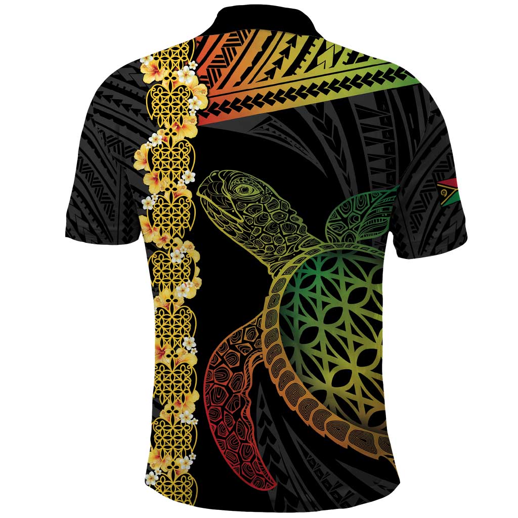 Vanuatu Sand Drawing Turtle Polo Shirt Happy Independence Day