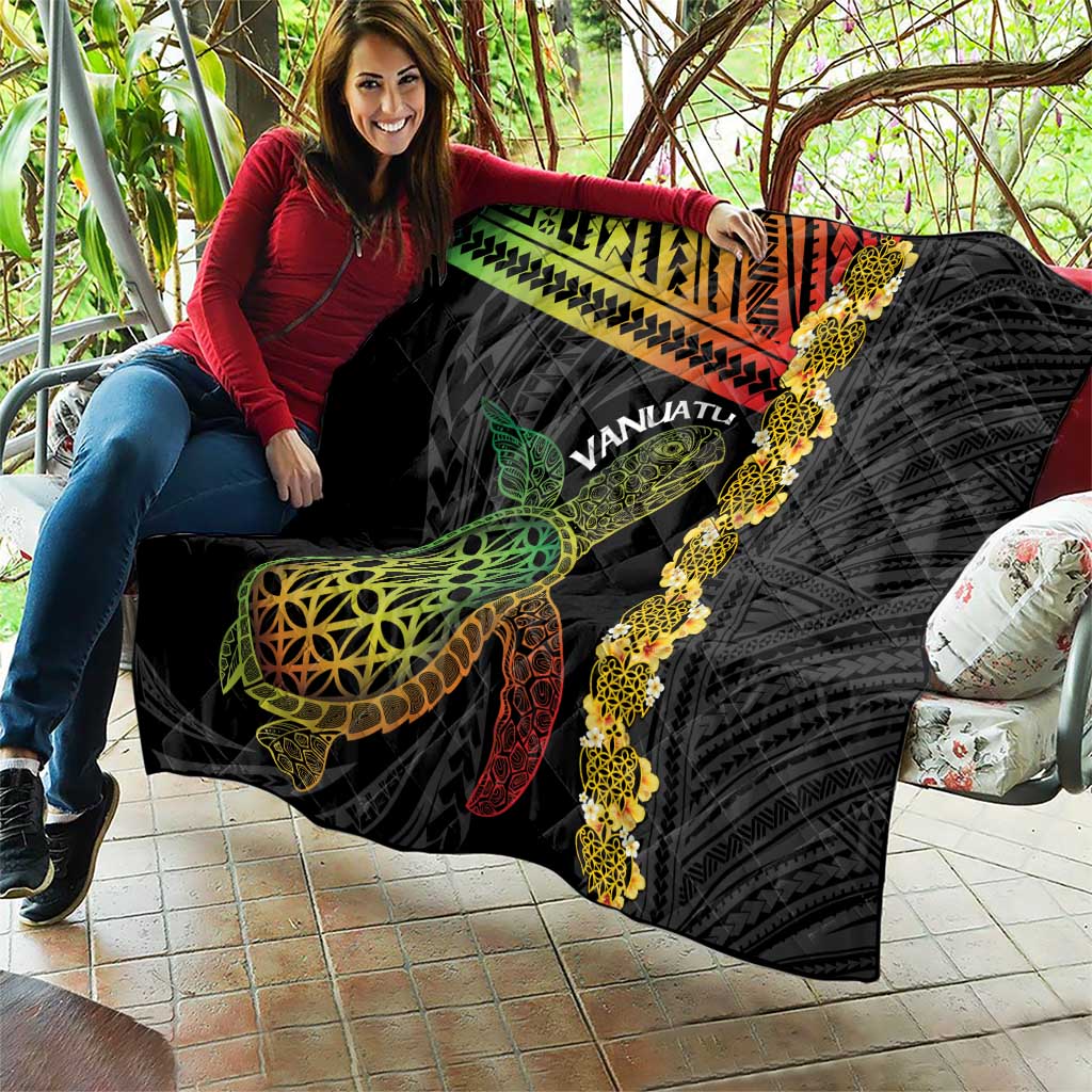 Vanuatu Sand Drawing Turtle Quilt Happy Independence Day