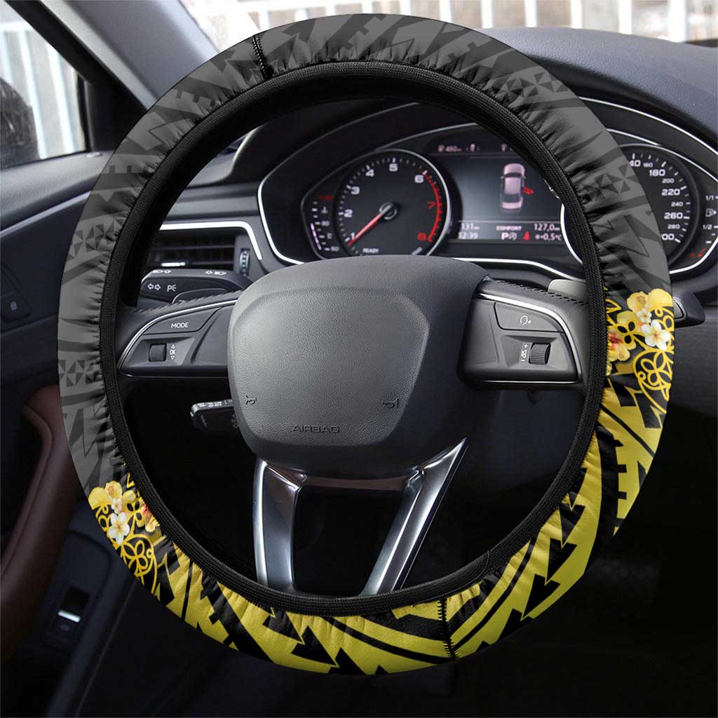 Vanuatu Sand Drawing Turtle Steering Wheel Cover Happy Independence Day