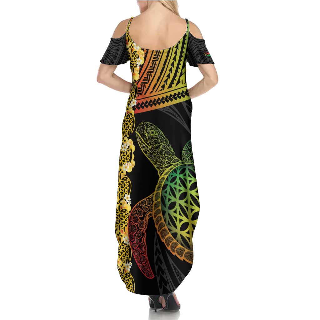 Vanuatu Sand Drawing Turtle Summer Maxi Dress Happy Independence Day
