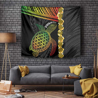 Vanuatu Sand Drawing Turtle Tapestry Happy Independence Day