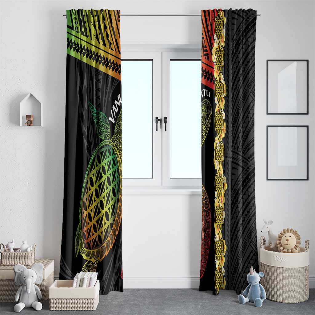 Vanuatu Sand Drawing Turtle Window Curtain Happy Independence Day