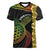 Vanuatu Sand Drawing Turtle Women V-Neck T-Shirt Happy Independence Day
