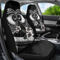 Black Polynesia Car Seat Cover Tribal Pattern Tropical Frangipani