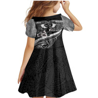 Black Polynesia Family Matching Mermaid Dress and Hawaiian Shirt Tribal Pattern Tropical Frangipani