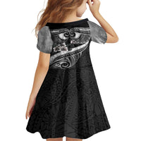 Black Polynesia Family Matching Summer Maxi Dress and Hawaiian Shirt Tribal Pattern Tropical Frangipani LT14 - Polynesian Pride