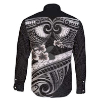 Black Polynesia Family Matching Tank Maxi Dress and Hawaiian Shirt Tribal Pattern Tropical Frangipani