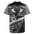Black Polynesia Rugby Jersey Tribal Pattern Tropical Frangipani