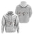 White Polynesia Zip Hoodie Tribal Pattern Tropical Frangipani
