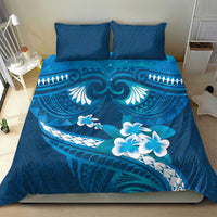 Blue Polynesia Bedding Set Tribal Pattern Tropical Frangipani