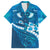 Blue Polynesia Hawaiian Shirt Tribal Pattern Tropical Frangipani