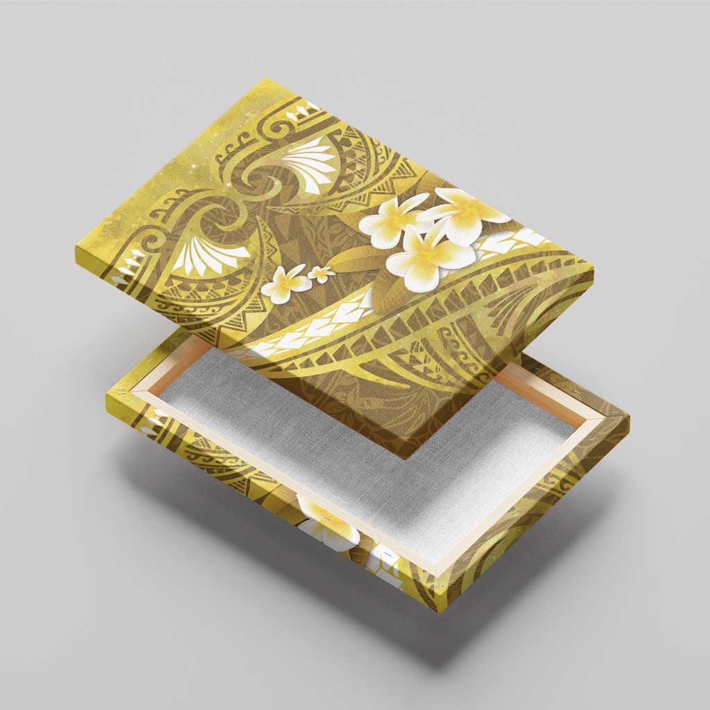 Gold Polynesia Canvas Wall Art Tribal Pattern Tropical Frangipani