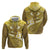 Gold Polynesia Hoodie Tribal Pattern Tropical Frangipani