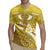 Gold Polynesia Rugby Jersey Tribal Pattern Tropical Frangipani