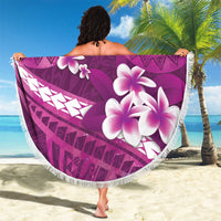 Pink Polynesia Beach Blanket Tribal Pattern Tropical Frangipani