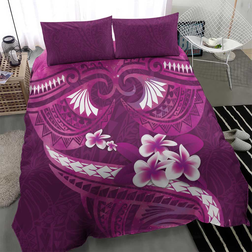 Pink Polynesia Bedding Set Tribal Pattern Tropical Frangipani