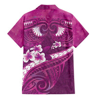 Pink Polynesia Family Matching Mermaid Dress and Hawaiian Shirt Tribal Pattern Tropical Frangipani