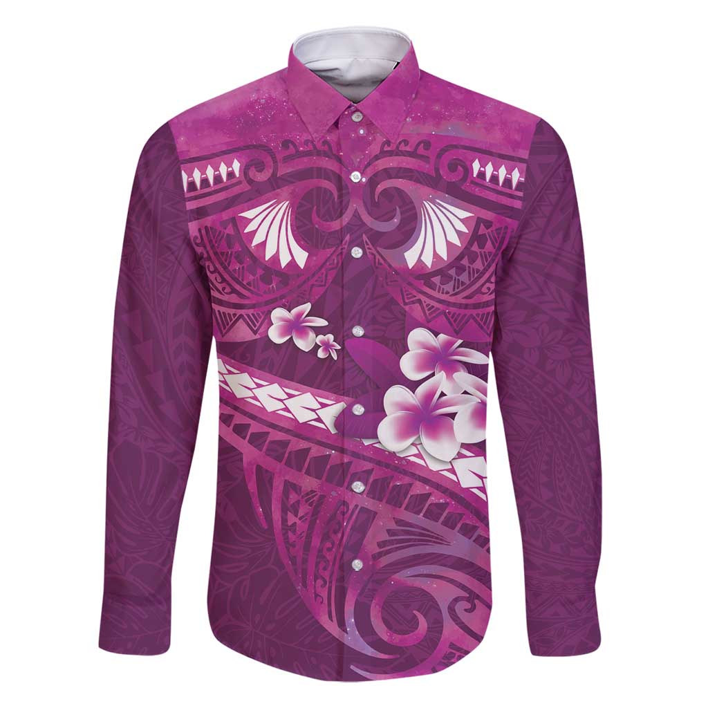Pink Polynesia Family Matching Mermaid Dress and Hawaiian Shirt Tribal Pattern Tropical Frangipani