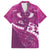 Pink Polynesia Hawaiian Shirt Tribal Pattern Tropical Frangipani