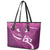 Pink Polynesia Leather Tote Bag Tribal Pattern Tropical Frangipani