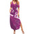 Pink Polynesia Summer Maxi Dress Tribal Pattern Tropical Frangipani