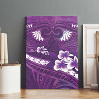 Purple Polynesia Canvas Wall Art Tribal Pattern Tropical Frangipani