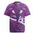 Purple Polynesia Rugby Jersey Tribal Pattern Tropical Frangipani