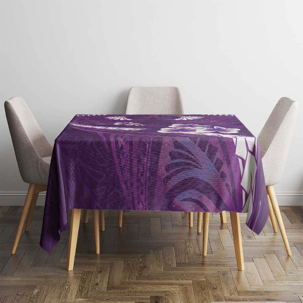 Purple Polynesia Tablecloth Tribal Pattern Tropical Frangipani