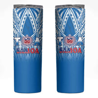Samoa Rugby Skinny Tumbler Toa Samoa Polynesian Pacific Blue Version