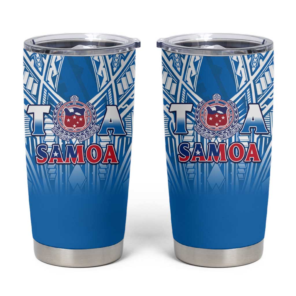 Samoa Rugby Tumbler Cup Toa Samoa Polynesian Pacific Blue Version