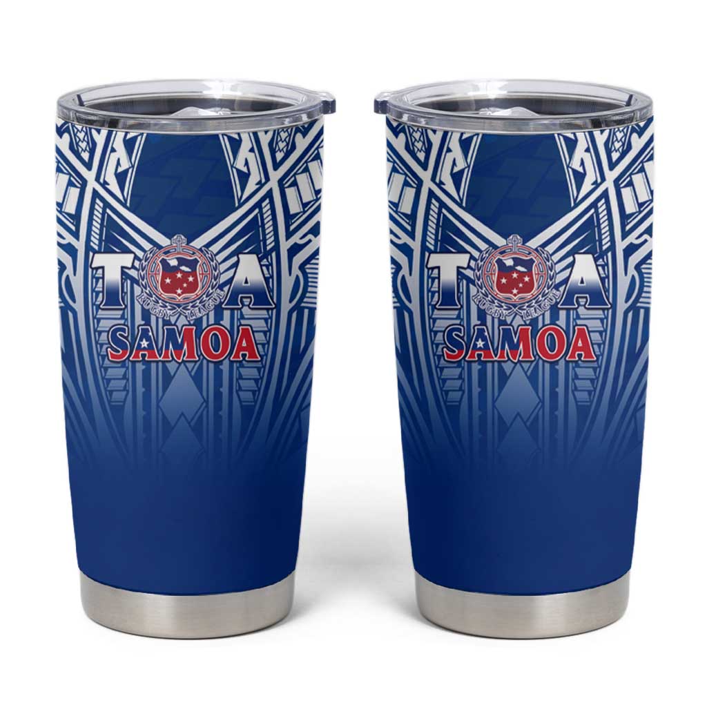 Samoa Rugby Tumbler Cup Toa Samoa Polynesian Pacific Navy Version