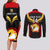 Custom Papua New Guinea Rugby Couples Matching Long Sleeve Bodycon Dress and Long Sleeve Button Shirts Port Moresby Vipers PNG Polynesian Pattern LT14 - Polynesian Pride