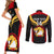 Custom Papua New Guinea Rugby Couples Matching Short Sleeve Bodycon Dress and Long Sleeve Button Shirts Port Moresby Vipers PNG Polynesian Pattern LT14 - Polynesian Pride