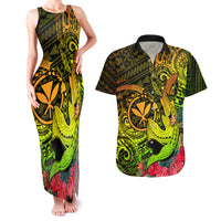 Hawaii Couples Matching Tank Maxi Dress and Hawaiian Shirt Kanaka Map With Polynesian Shark Tattoo Reggae Unique LT14 Reggae - Polynesian Pride