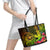 Hawaii Leather Tote Bag Kanaka Map With Polynesian Shark Tattoo Reggae Unique LT14 - Polynesian Pride